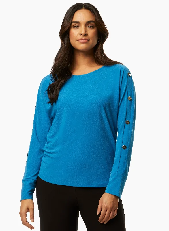 Button Detail Dolman Sleeve Top