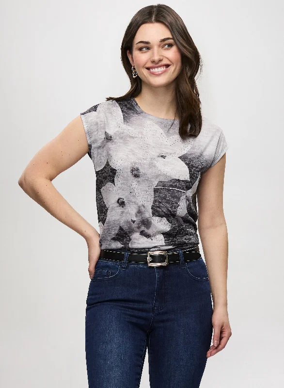 Drop-Shoulder Printed Tee