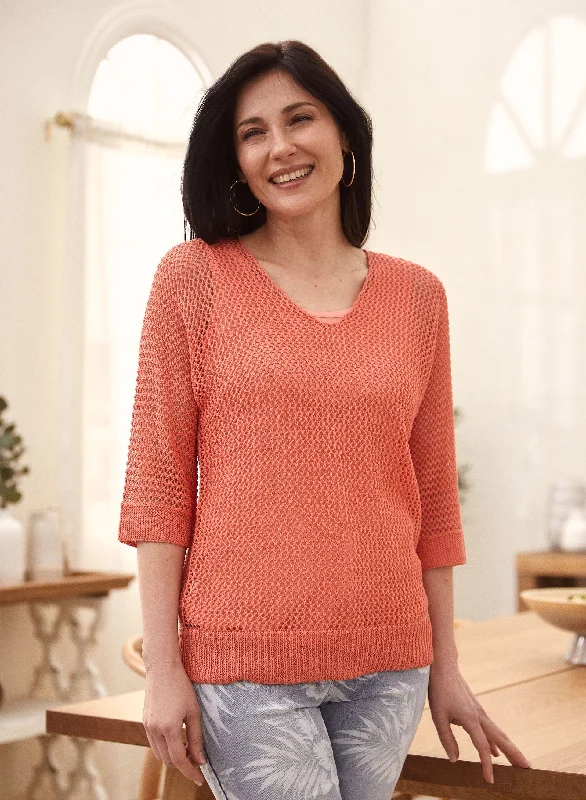 Open Stitch Knit Sweater