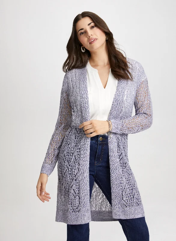 Textured Open-Knit Cardigan