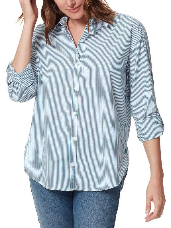 Amanda Shirt Womens Collared Button-Down Blouse