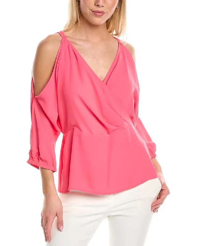 Anne Klein Crossover Peplum Blouse