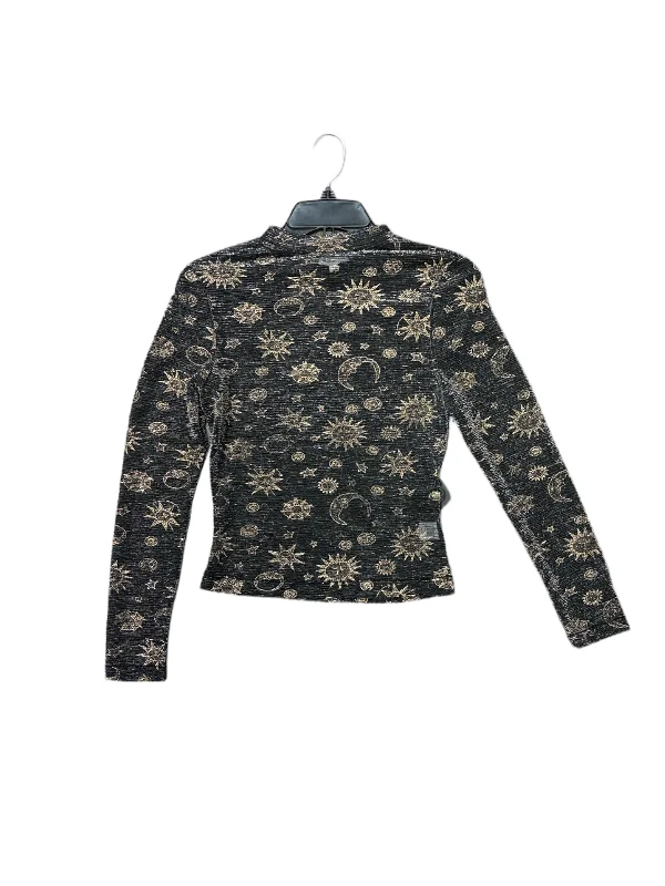 Black Blouse Long Sleeve Clothes Mentor, Size S