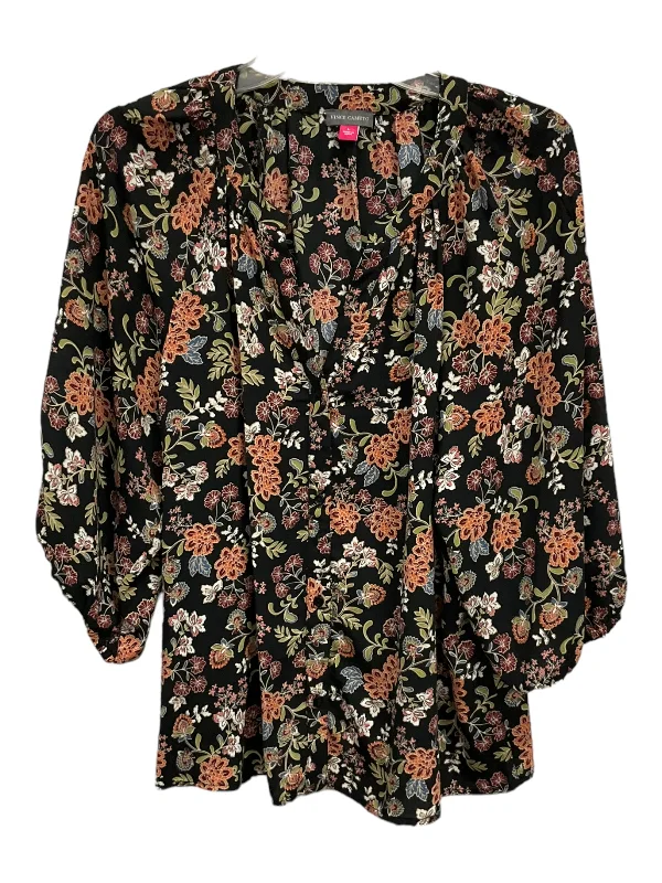 Floral Print Blouse 3/4 Sleeve Vince Camuto, Size L