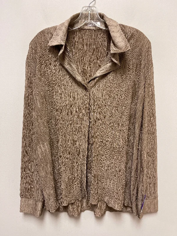 Gold Blouse Long Sleeve Clothes Mentor, Size L