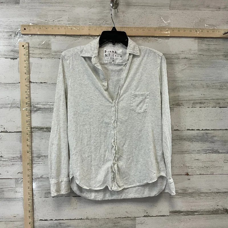 Grey Blouse Long Sleeve Frank And Eileen, Size Xs