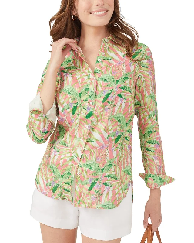 J.McLaughlin Britt Linen-Blend Blouse