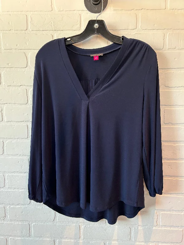 Navy Blouse Long Sleeve Vince Camuto, Size M