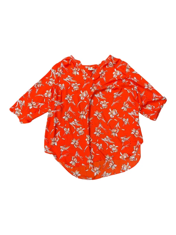 Orange Blouse 3/4 Sleeve Worthington, Size 3x