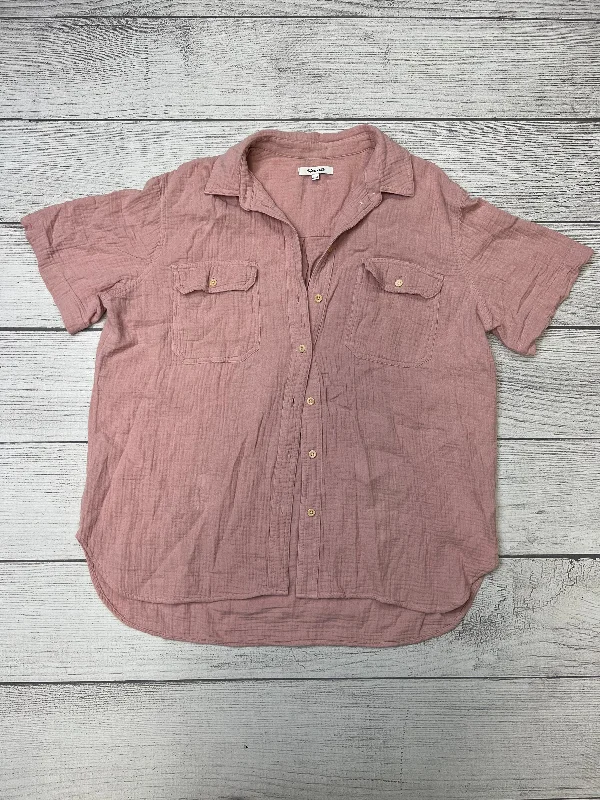 Pink Blouse Long Sleeve Madewell, Size M