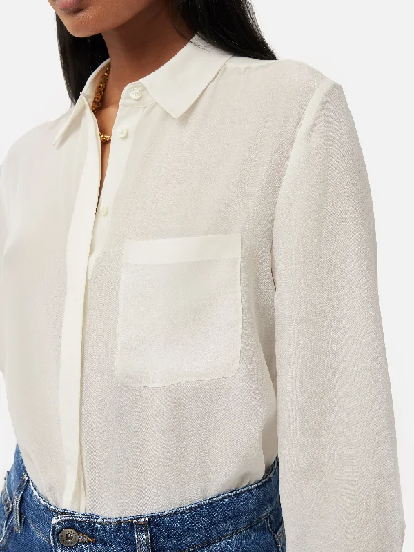 Silk Long Sleeve Shirt | Ivory