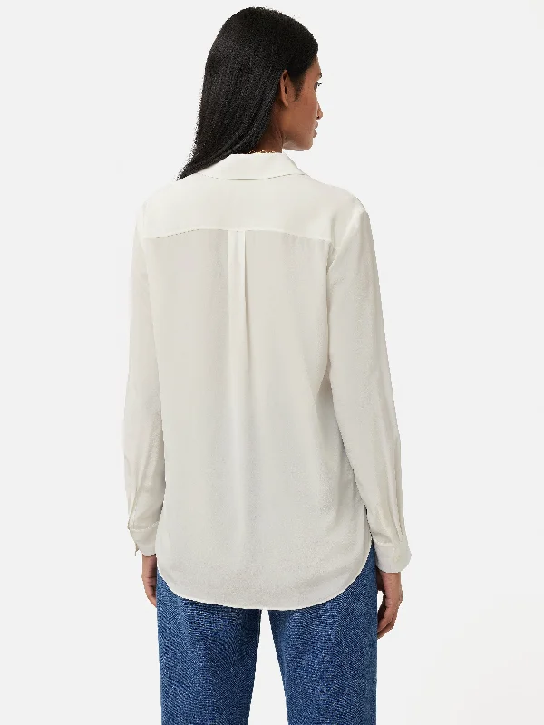 Silk Long Sleeve Shirt | Ivory