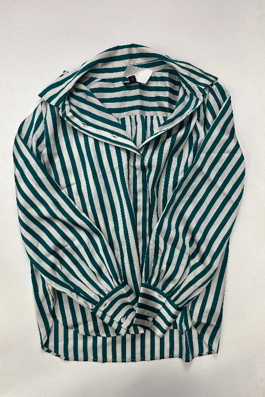 Striped Blouse Long Sleeve Ann Taylor, Size M