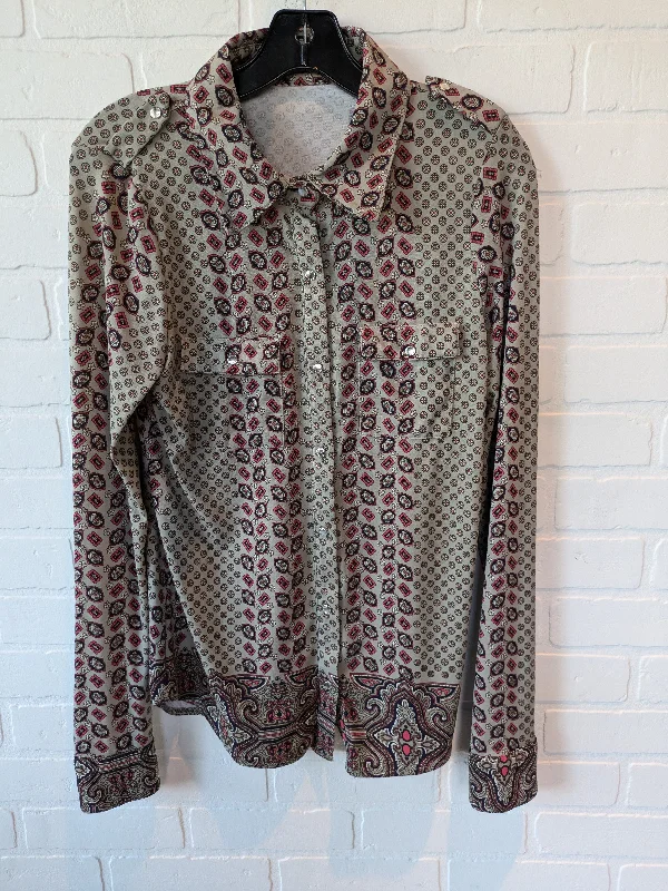 Tan Blouse Long Sleeve Vertigo, Size M