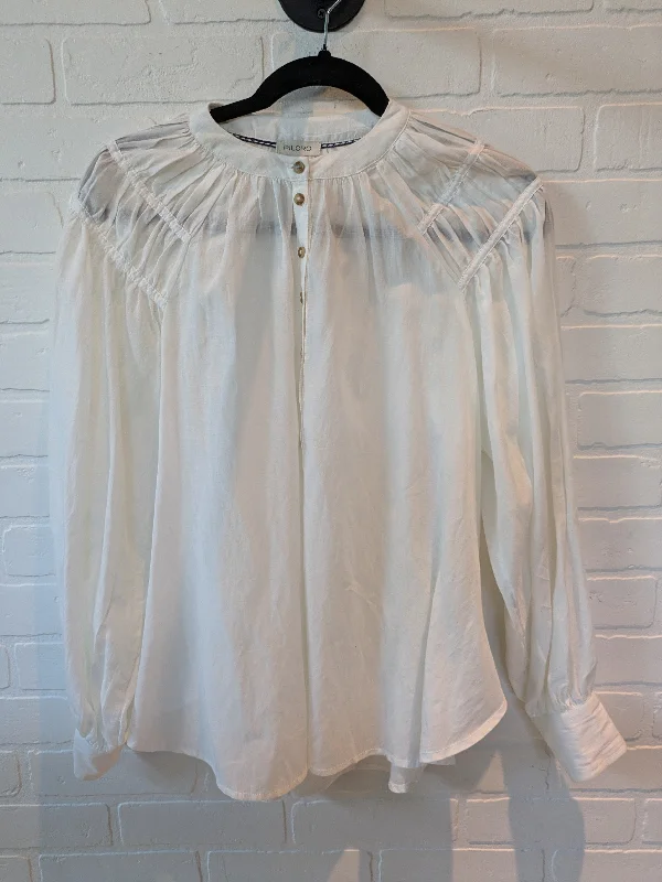 White Blouse Long Sleeve Pilcro, Size Xxs