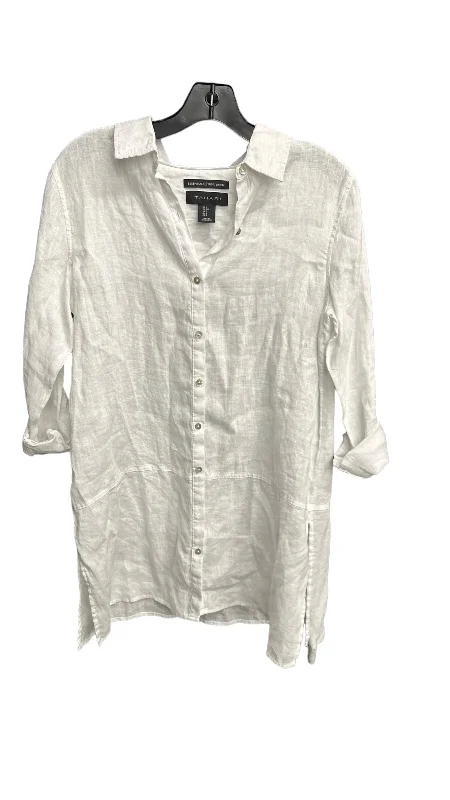 White Blouse Long Sleeve Tahari By Arthur Levine, Size S