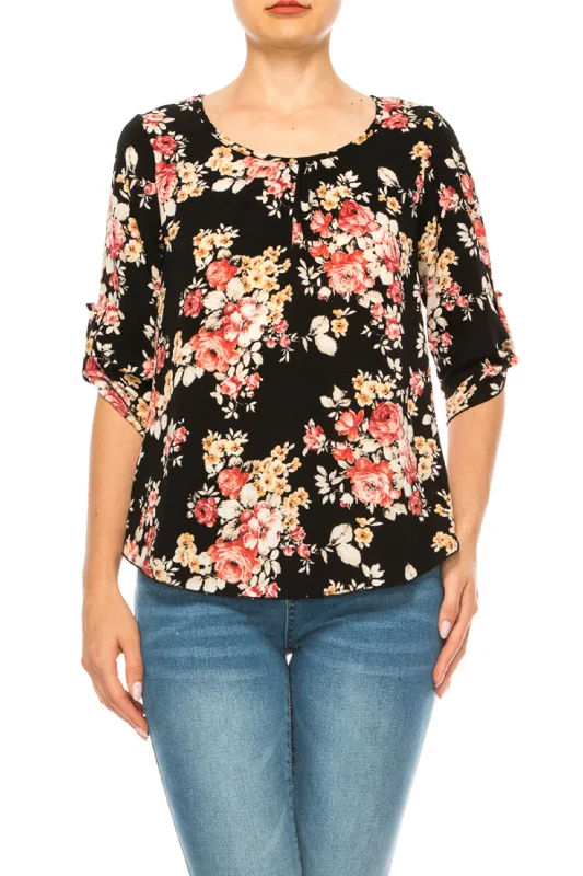 Floral Black Pink / L