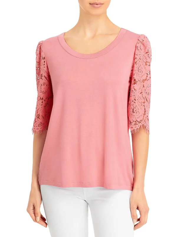 Womens Knit Lace Blouse