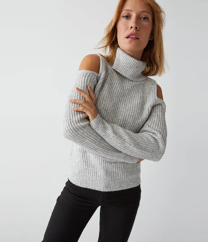 Elisabeth Cold Shoulder Sequin Sweater