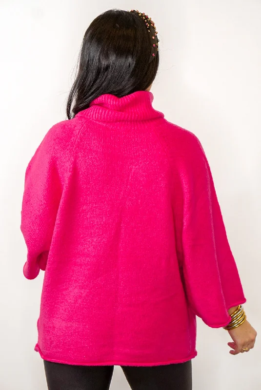 Fire Away Hot Pink Turtleneck Sweater