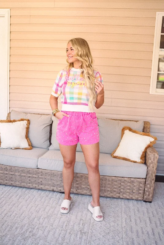 Hello Spring Gingham Pastel Top