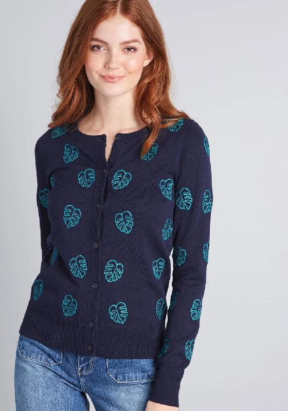 Monstera Mania Embroidered Cardigan