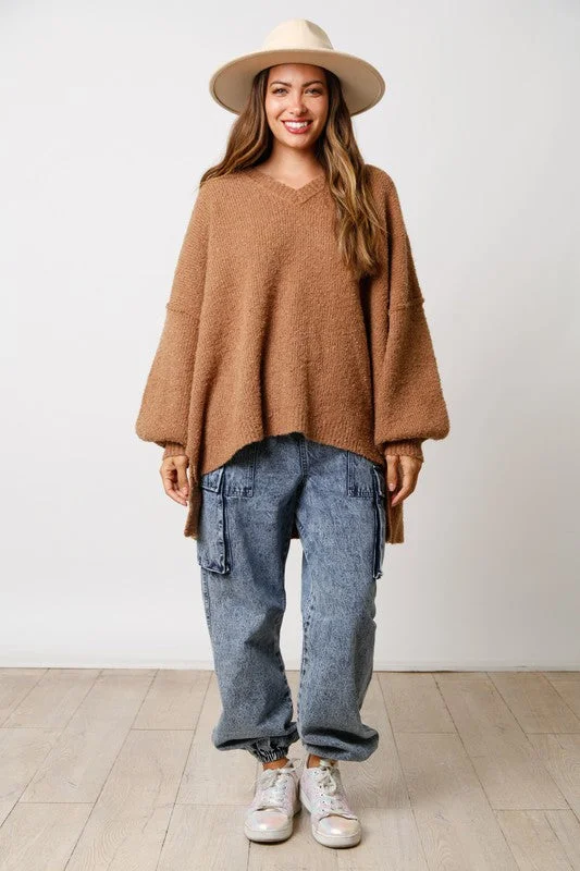 Oversized Perfection Caramel Knit Sweater