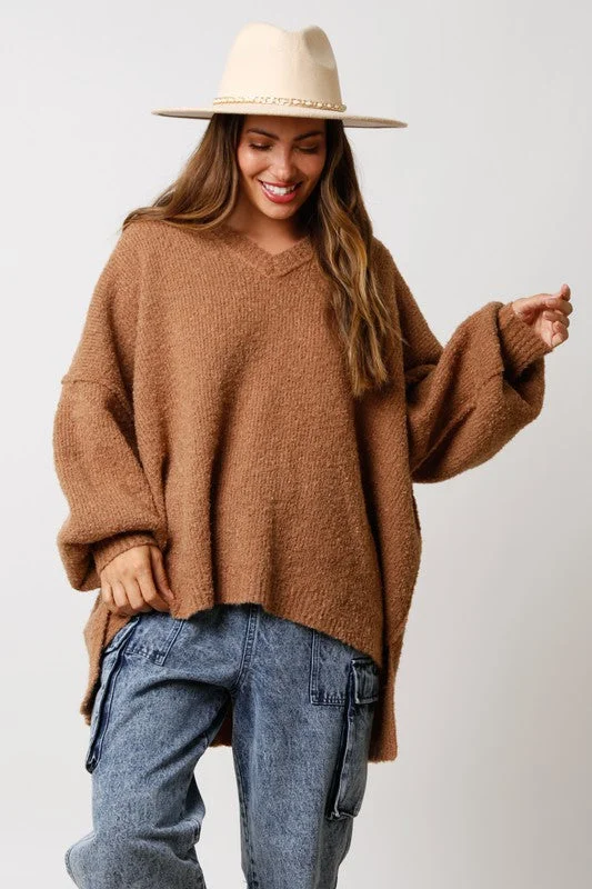 Oversized Perfection Caramel Knit Sweater