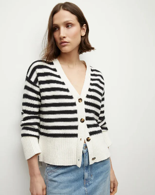 Saylor Cardigan White/ Black