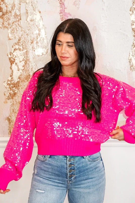 The Sequin Fuchsia Sweater