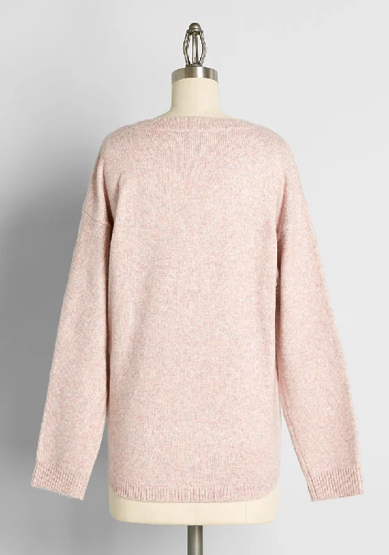 Sparkles and Stardust Embellished V-Neck Sweater