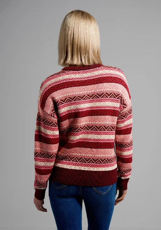 Staying Berry Cozy Fair Isle Sweater