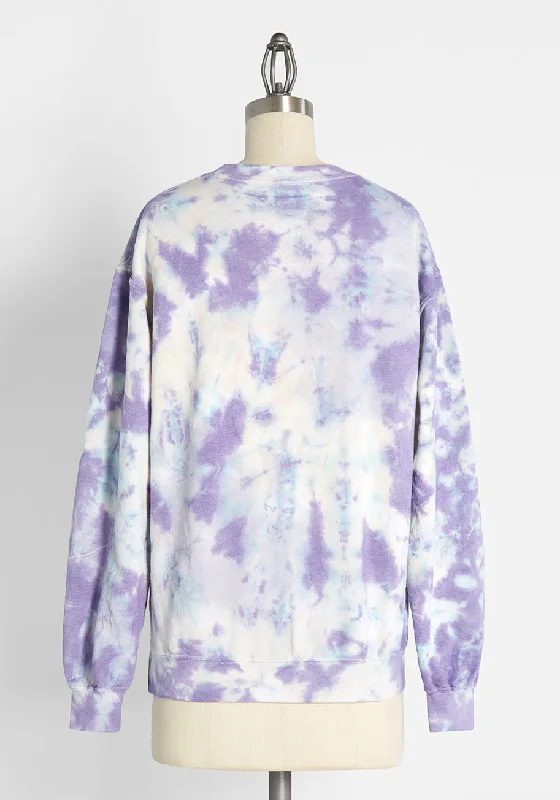 Tell Me Your Sign Graphic Tie-Dye Sweatshirt