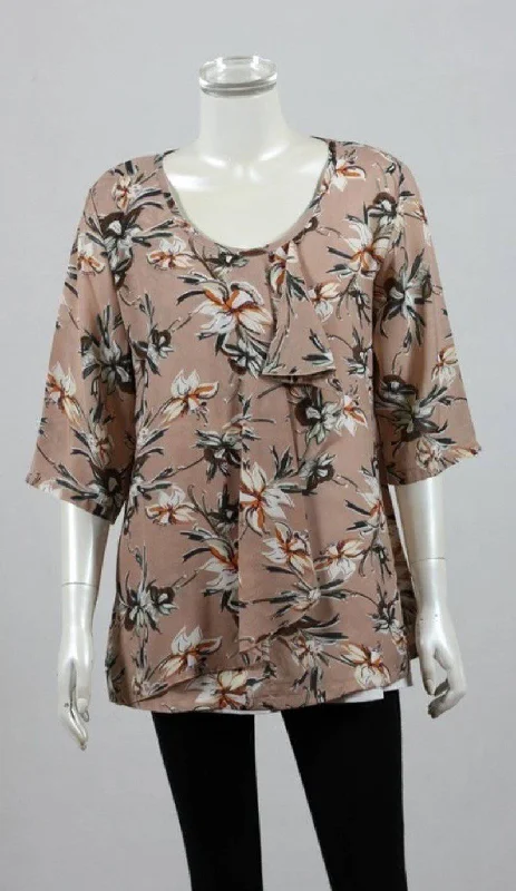 Blouse Dusty Pink With Floral Design