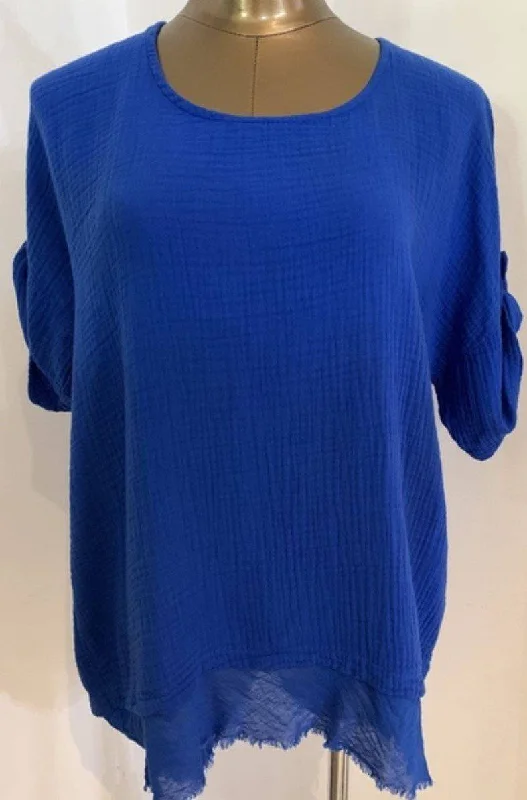 Cotton Top In Royal Blue MADE IN ITALY