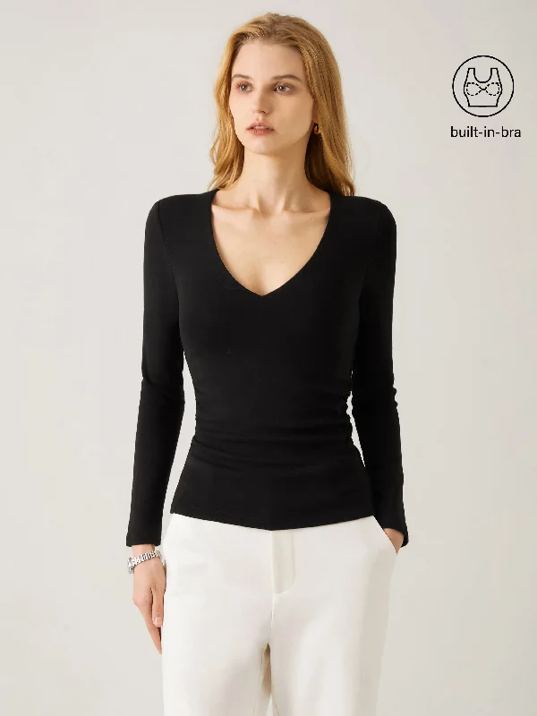 Eco-Mousse®2.0 V-Neck Ruched Sides Brami Top