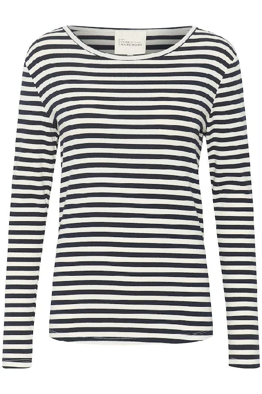 EW Dana Navy off White Blouse