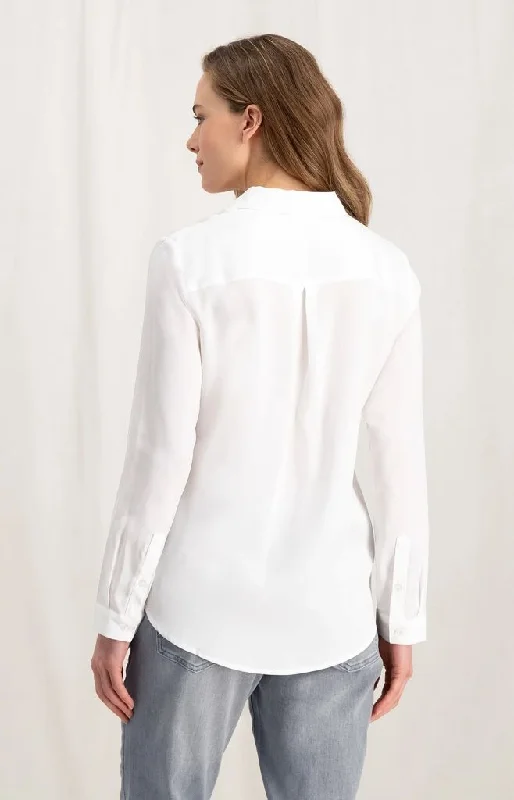 YAYA Basic Soft Polin Pure White Blouse