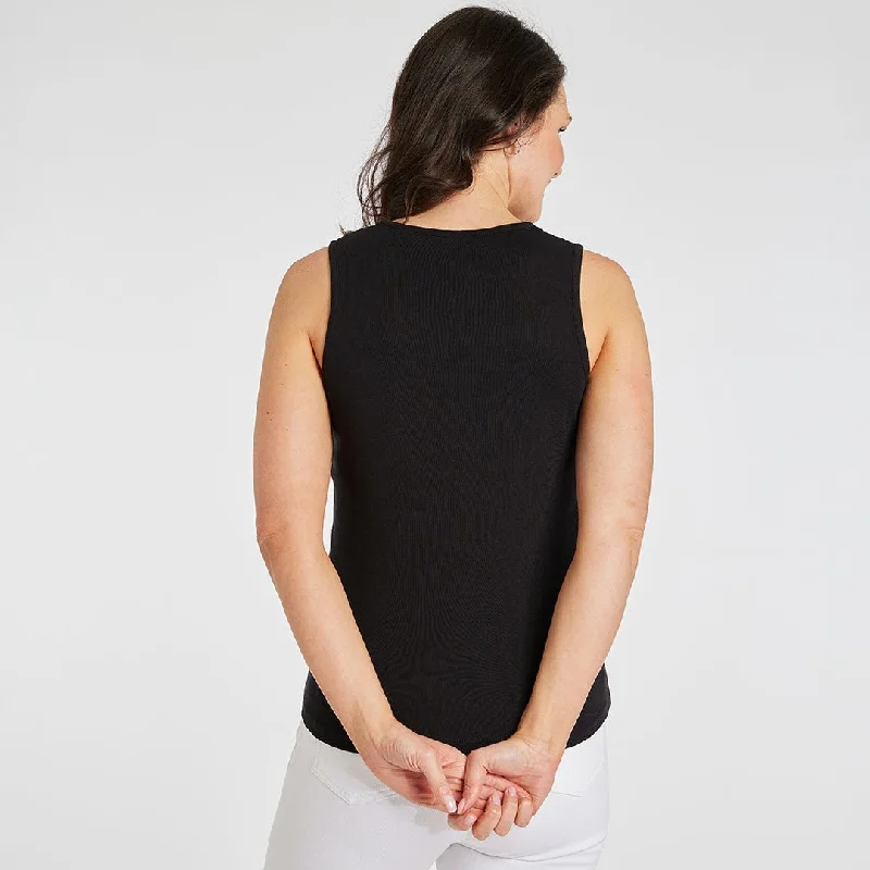 Ladies Black Crew Neck Vest