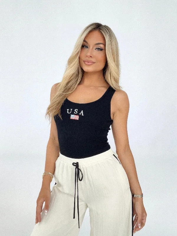 Black USA Bodysuit