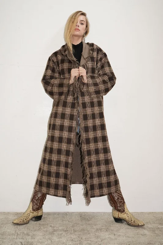 Dutton Plaid Coat - Brown Plaid