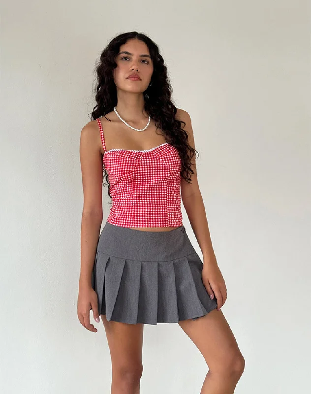 Leif Cami Top in Red Gingham