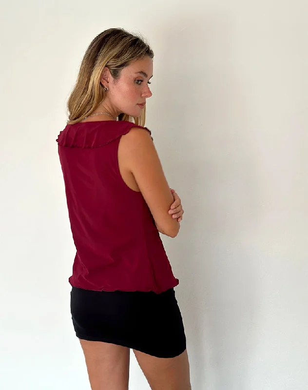 Leviosa Butterfly Top in Deep Burgundy