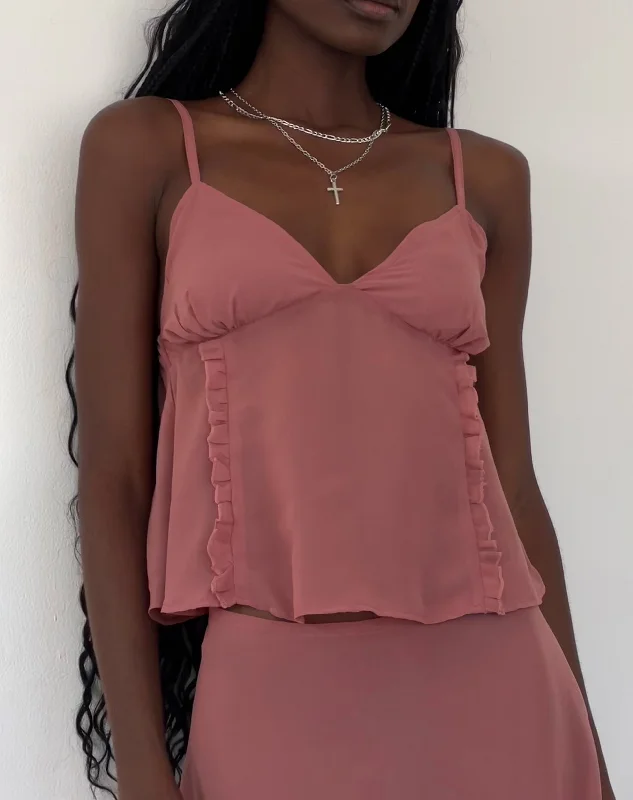 Melly Chiffon Cami Top in Dessert Sand