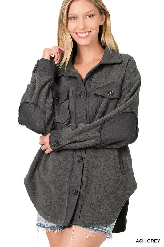 OVERSIZED BASIC FLEECE SHACKET