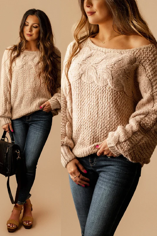 Pretty On Point Knit Sweater (Light Beige) | FINAL SALE