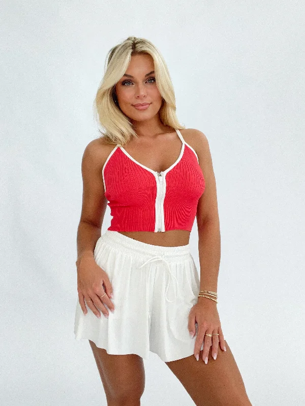 Red Zipper Tank