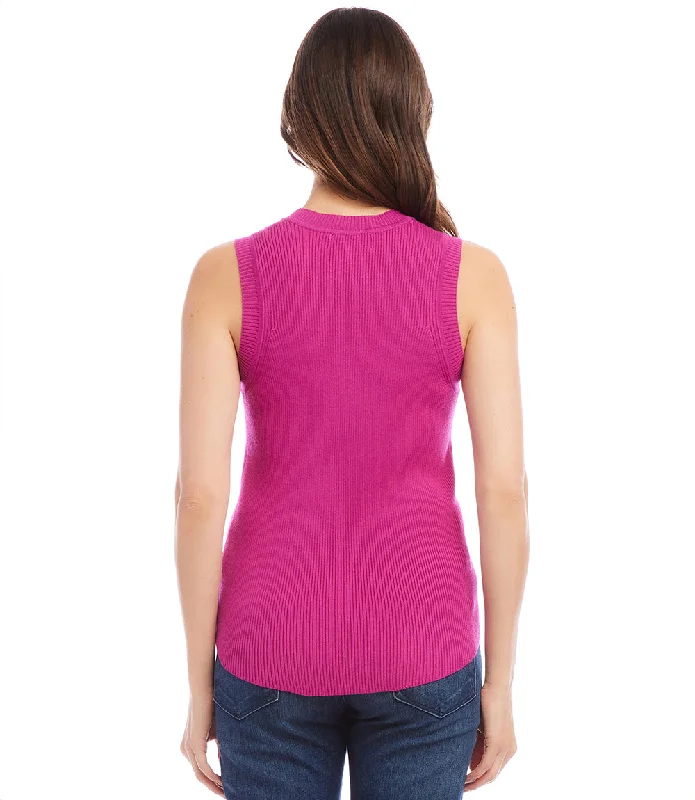 Ribbed Sleeveless Sweater Tank