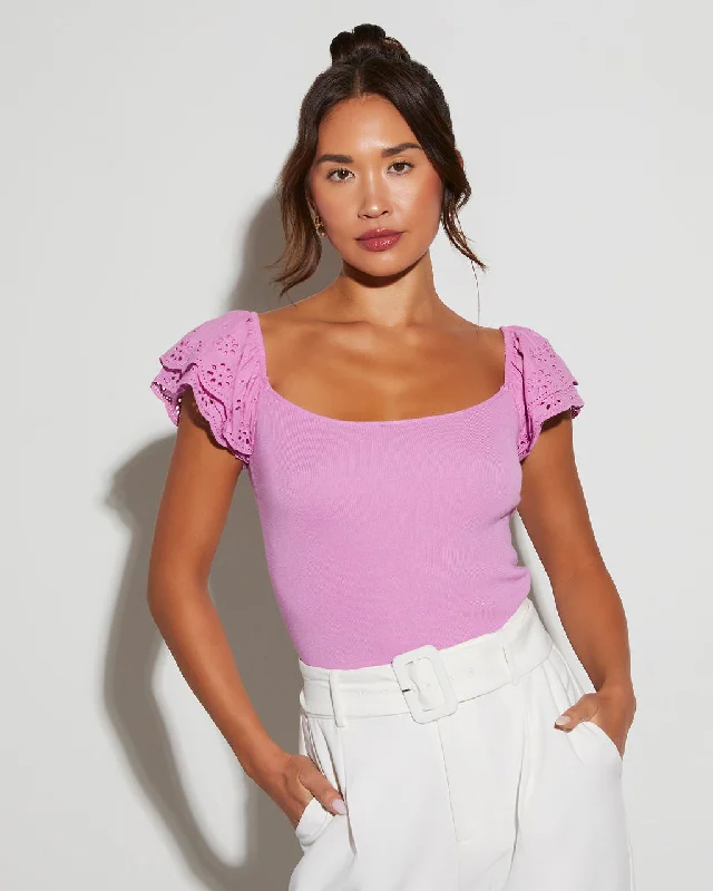 Sadie Eyelet Short Sleeve Top