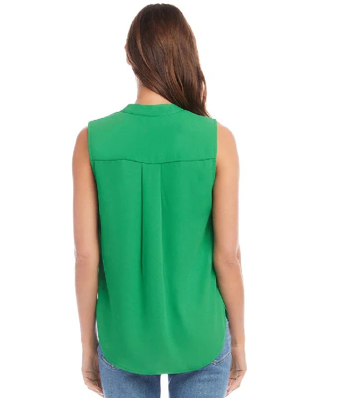 Sleeveless Drape Front Top